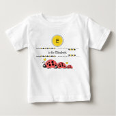 てんとう虫 名前 黒と黄色 ベビーTシャツ (正面)
