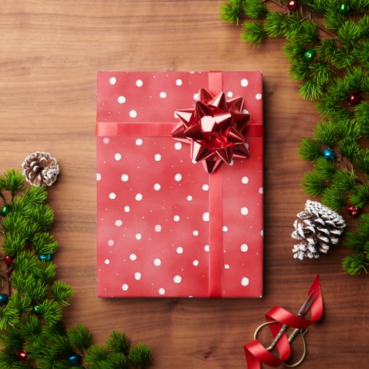 てんとう虫 赤 白い点 誕生日 ラッピングペーパー (クリスマスギフト)