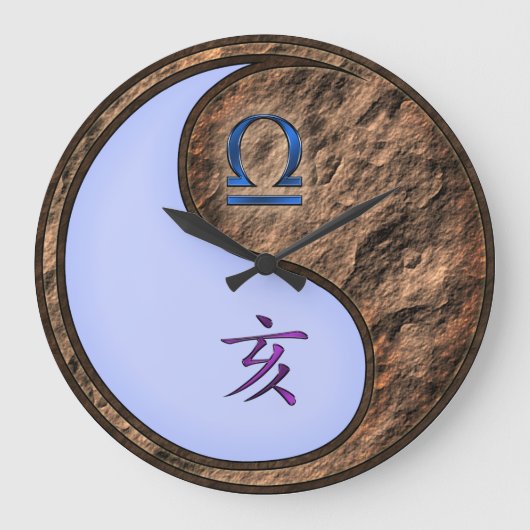 てんびん座と土のいのしし ラージ壁時計 (正面)