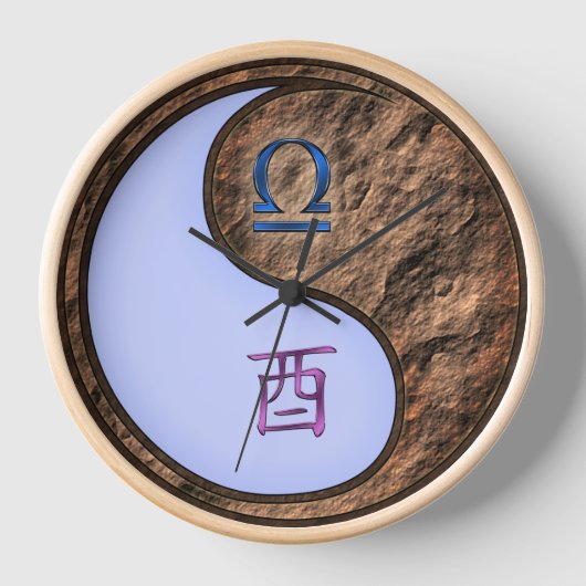 てんびん座と土の酉年 壁時計 (正面)