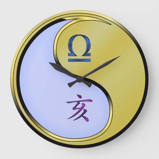 てんびん座と金属のいのしし ラージ壁時計 (正面)