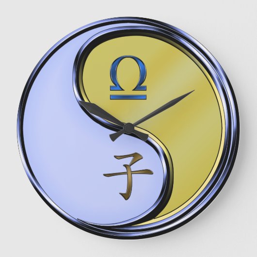 てんびん座と金属のねずみ ラージ壁時計 (正面)