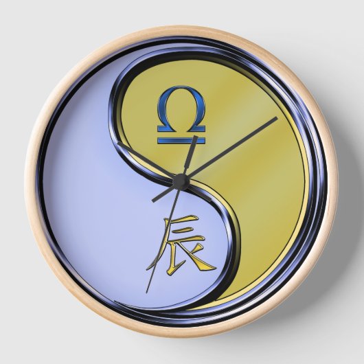 てんびん座と金属のドラゴン 壁時計 (正面)