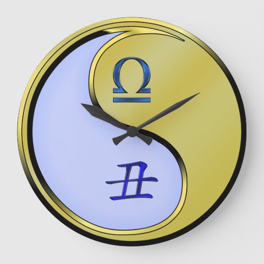 てんびん座と金属の丑年 ラージ壁時計 (正面)