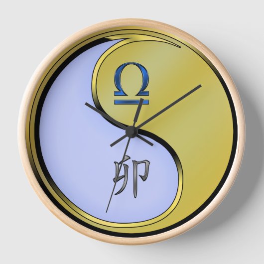 てんびん座と金属の兎 壁時計 (正面)