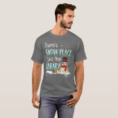 てんびん座のクリスマスLのような雪の降る場所 Tシャツ (正面フル)