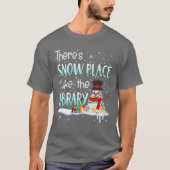 てんびん座のクリスマスLのような雪の降る場所 Tシャツ (正面)