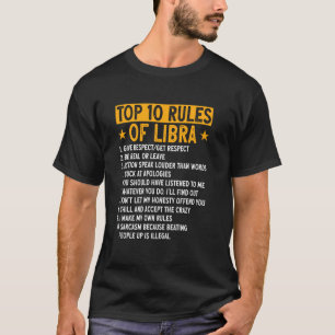 てんびん座のホロスコープの誕生日のためのトップ10のルール Tシャツ