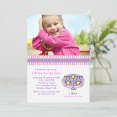 てんびん座の写真を使った誕生日パーティーの招待状 招待状 (スタンド正面)