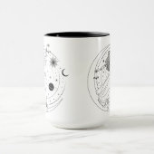 てんびん座の女性 15oz ブラックリム マグ (中央)