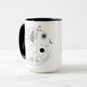 てんびん座の女性 15oz ブラックリム マグ (正面左)