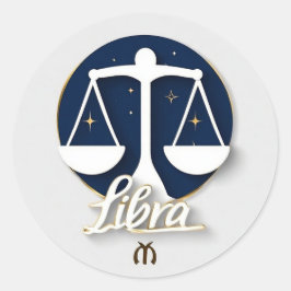 ⚖️ てんびん座 ゾディアック 天秤 バランス シンボル ミニマル ラウンドシール