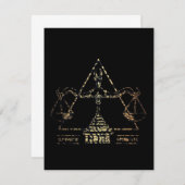 てんびん座 - レトロキュートな誕生日プレゼント 招待状 (正面/裏面)