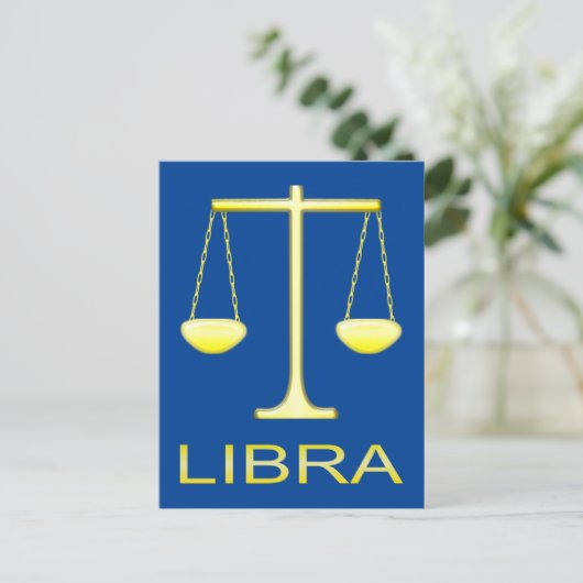 てんびん座 黄金の天秤 星占いサイン ポストカード (スタンド正面)