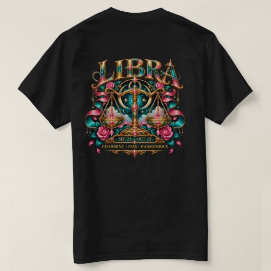 てんびん座 Tシャツ (デザイン裏面)