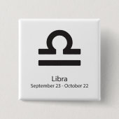 てんびん〔占星術の〕十二宮図サイン9月23日~10月22日 缶バッジ (正面)