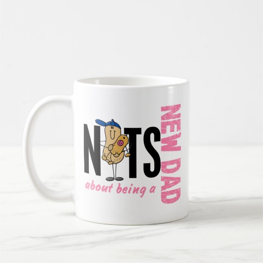 であることについてのナット新しいパパ1 (ピンク) コーヒーマグカップ (左)