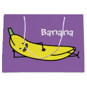 であるバナナ微笑し、およびリラックスさせる置きます ラージペーパーバッグ (正面)