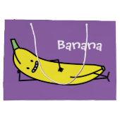 であるバナナ微笑し、およびリラックスさせる置きます ラージペーパーバッグ (裏面)