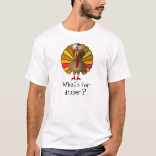 である何が夕食のため感謝祭のトルコのTシャツか。 Tシャツ