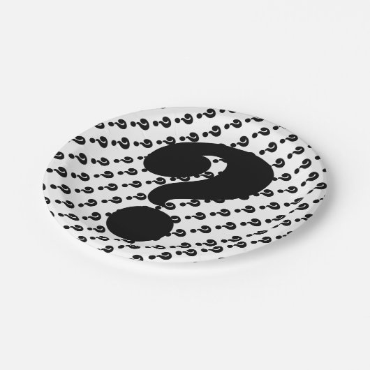 である何が夕食の疑門符の紙皿のため ペーパープレート (アングル)