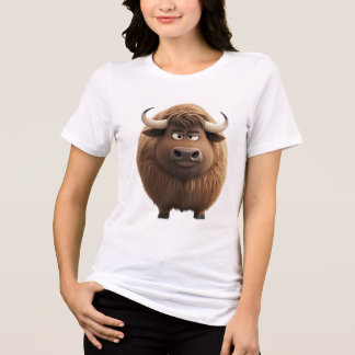 でかい かわいい 牛のロゴ プリントTシャツ | ゾディアック オックス グラフィック トライブレンドTシャツ