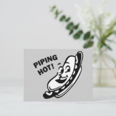 できたてほやほや!レトロなホットドッグ - モノクロ ポストカード (スタンド正面)