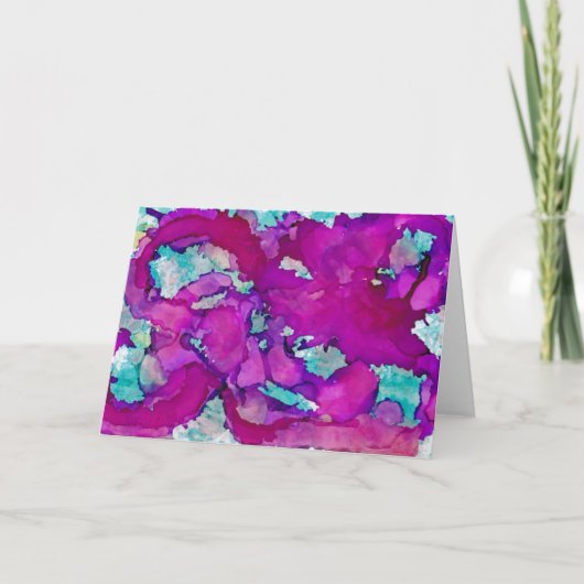 ""できたら私を-アルコールインク芸術の挨拶つかまえて下さい カード (正面)