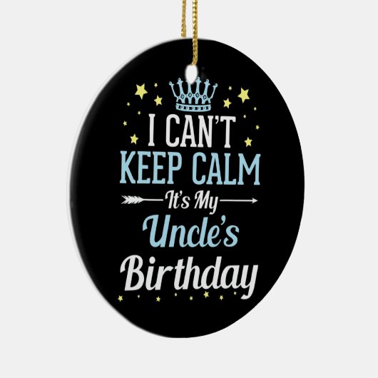 ~できて保おじさんの誕生日がうれしい。 セラミックオーナメント (右)