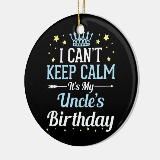 ~できて保おじさんの誕生日がうれしい。 セラミックオーナメント (左)