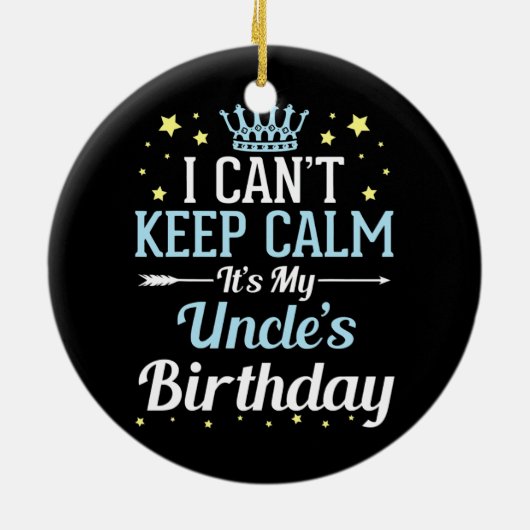 ～できて保おじさんの誕生日がうれしい。 セラミックオーナメント (裏面)