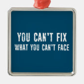 できない問題を修正できない顔 メタルオーナメント (正面)