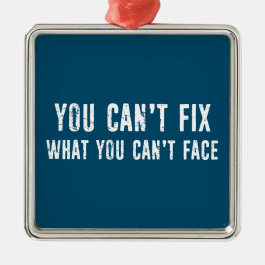 できない問題を修正できない顔 メタルオーナメント (正面)