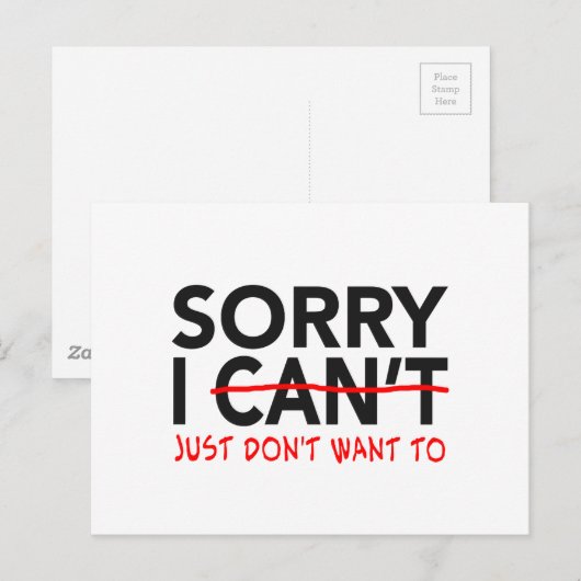 できない ポストカード (正面/裏面)