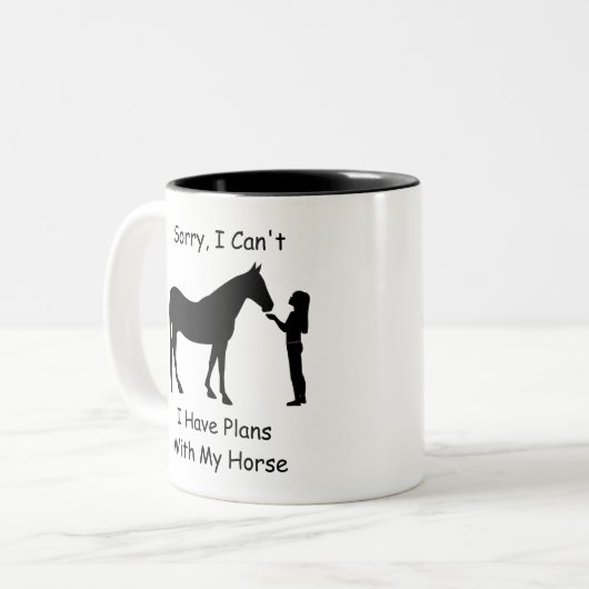 できなくて申し訳ないが、私は馬の用事がある ツートーンマグカップ (正面左)