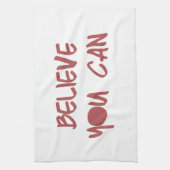 できますやる気を起こさせるなトレーニングの体育館信じて下さい キッチンタオル (縦)