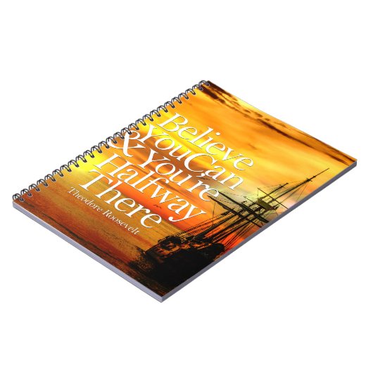 できます日没の船感動的な引用文信じて下さい ノートブック (左側)