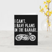 できません、ガレージに予定があるんです。車、バイク、父の日 カード (黄色い花)