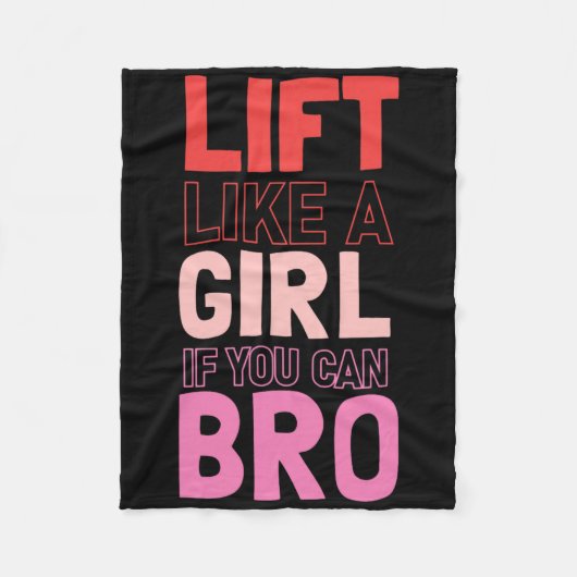 できるなら女みたいに上げろBro - 筋トレ 重量 フリースブランケット (正面)