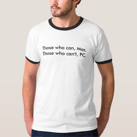 できる人、できないMac.Those、PC Tシャツ (正面)