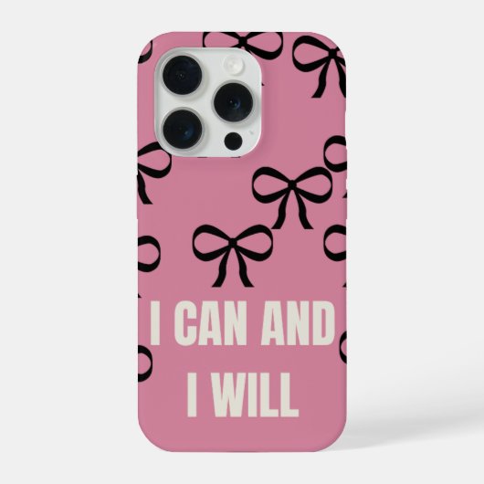できる、そしてやる ピンクのリボンの携帯ケース | かわいいクケ iPhoneケース (裏面)