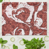 でこぼこのサンゴと白い斑点 キッチンタオル (折り畳み)