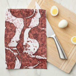 でこぼこのサンゴと白い斑点 キッチンタオル