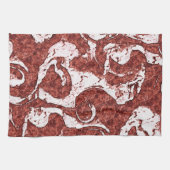 でこぼこのサンゴと白い斑点 キッチンタオル (横)