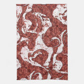 でこぼこのサンゴと白い斑点 キッチンタオル (縦)