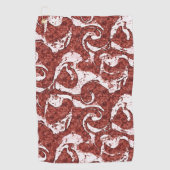 でこぼこのサンゴと白い斑点 ゴルフタオル (正面)