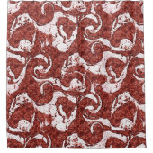 でこぼこのサンゴと白い斑点 シャワーカーテン (正面)