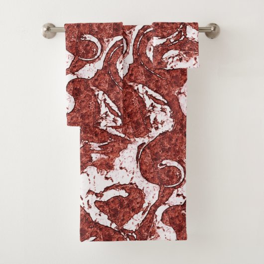 でこぼこのサンゴと白い斑点 バスタオルセット (インサイチュ)