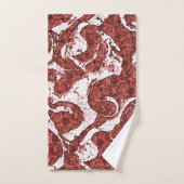 でこぼこのサンゴと白い斑点 バスタオルセット (ハンドタオル)