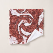 でこぼこのサンゴと白い斑点 バスタオルセット (ウォッシュタオル)